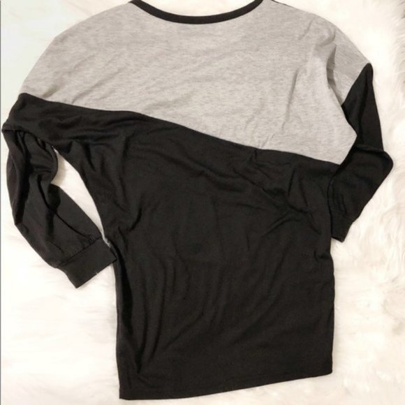 Allegra K Off-Shoulder Retro Tunic T-Shirt Gray & Black Small Women’s Top - Picture 3 of 4